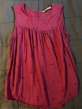 Sonoma Magenta Sleeveless Gathered Yoke Tank
